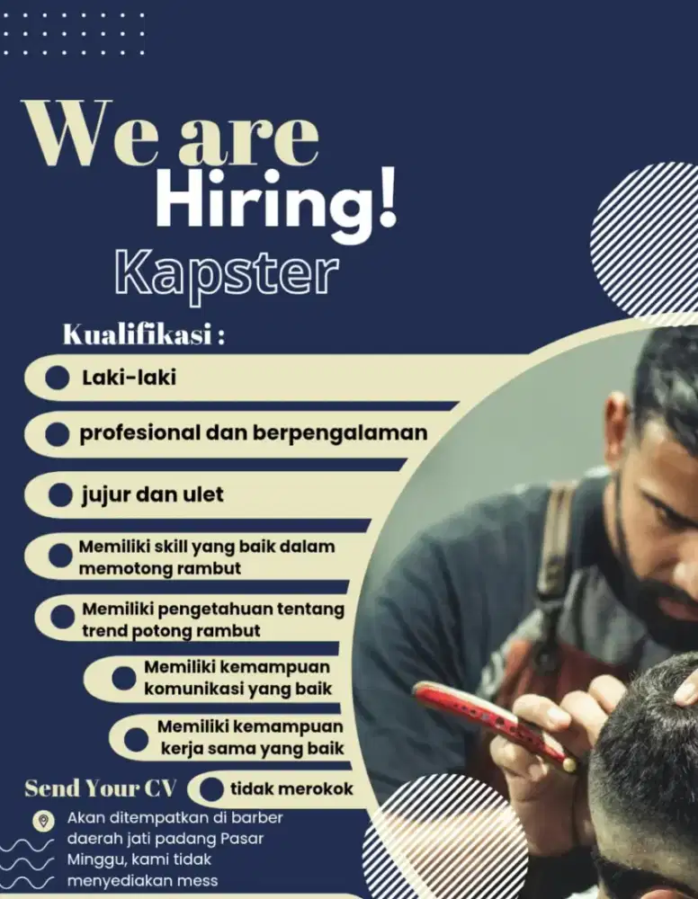Kapster barbershop di Pasar minggu