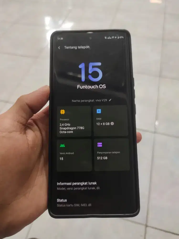 VIVO V29 HITAM (12/512) MULUS FULL SET