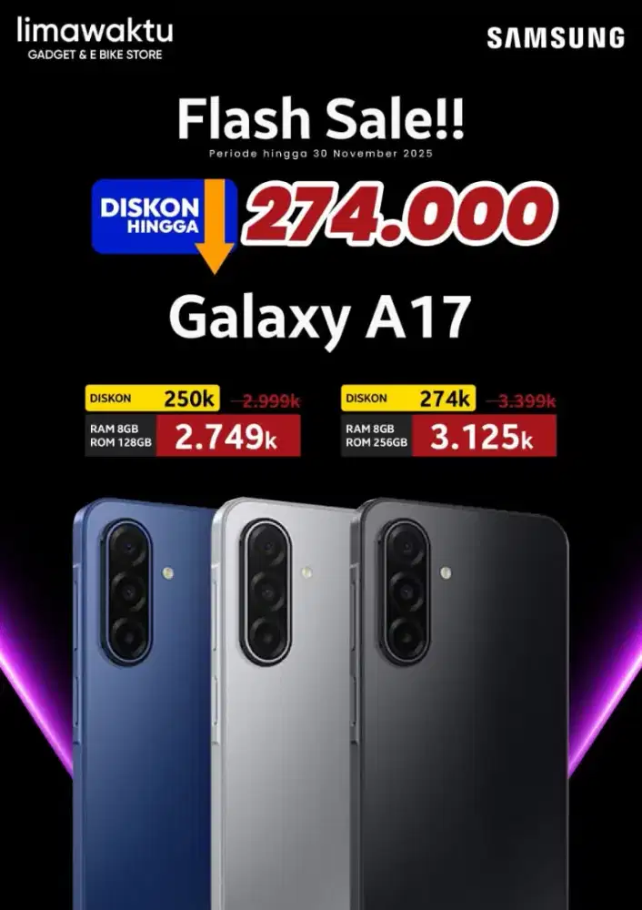 SAMSUNG GALAXY A17 4G 8/128 GB HARGA FLASHSALE