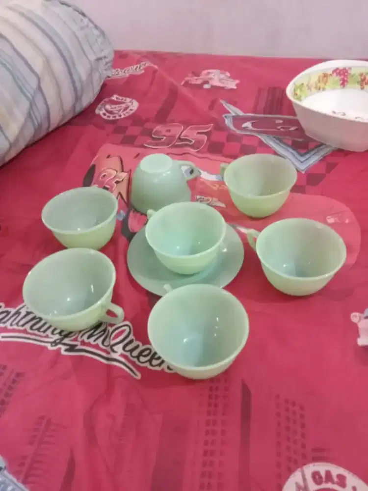 Gelas teh piring antik usa