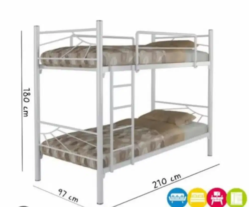 Dijual Ranjang tingkat susun besi (seken/bekas)