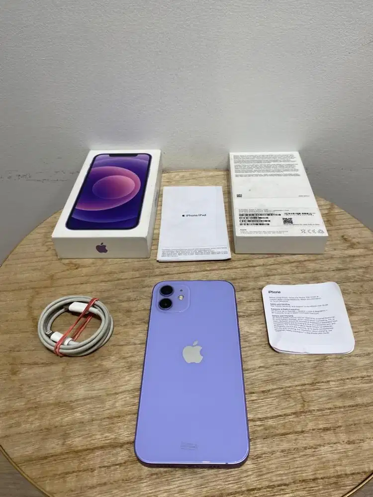 Second iBox iPhone 12 128GB Purple Fullset Anti Blokir