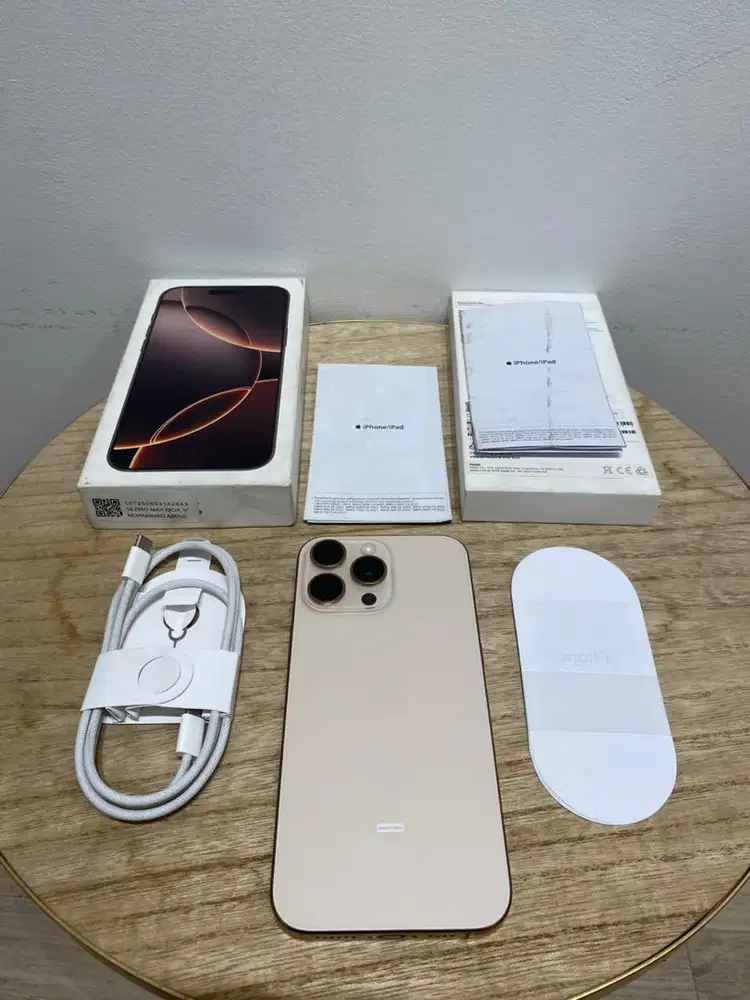 Second iBox Garansi On iPhone 16 Promax 256GB Dessert Titanium Fullset