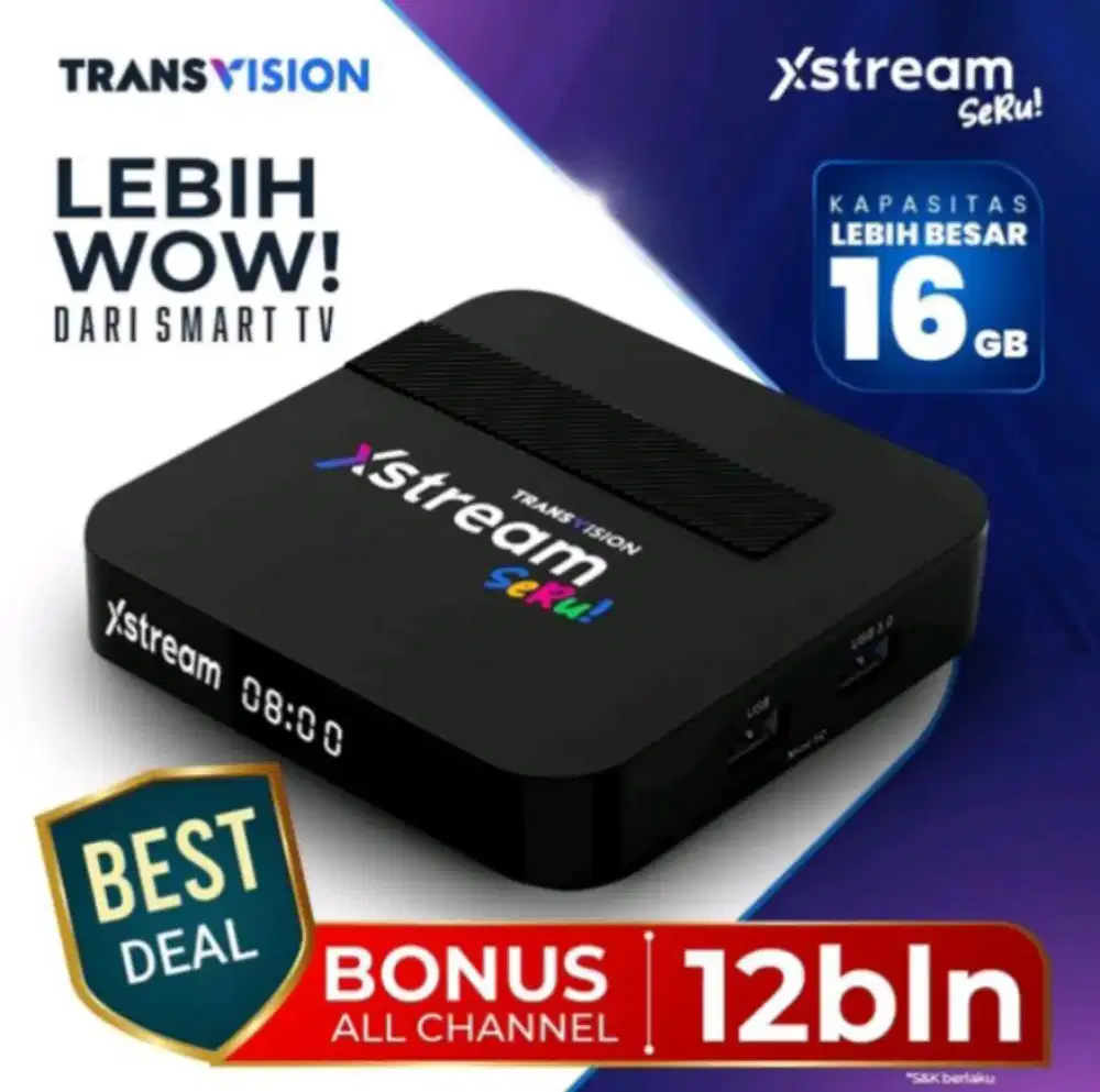 Spesial Promo Android TV Box Transvision Free All Chanel  Setahun