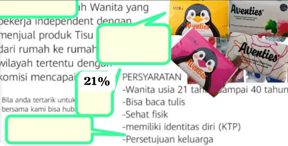 Sales tisu Wanita