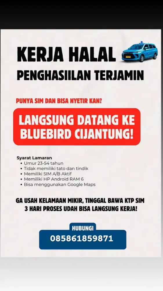 Lowongan pekerjaan driver