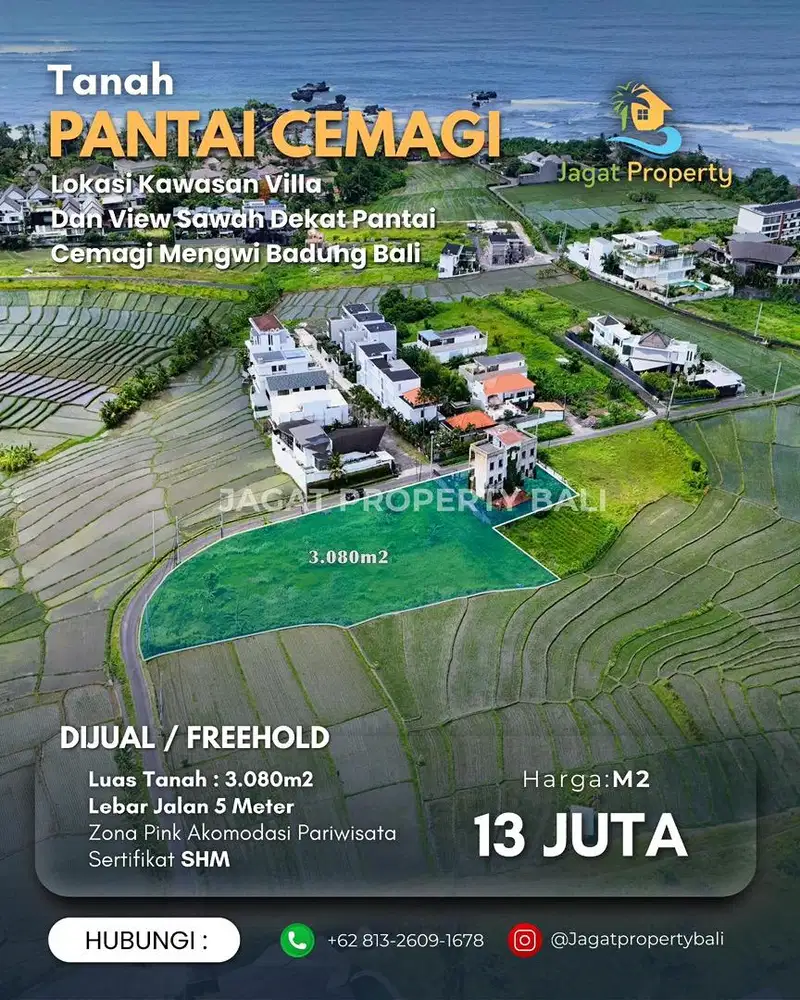 Dijual Tanah Berlokasi Cemagi Mengwi Badung Bali