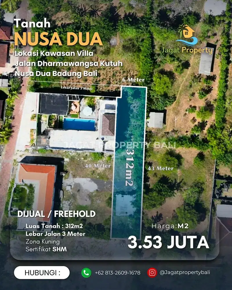 Dijual Tanah Berlokasi Dharmawangsa Kutuh Nusa Dua Badung Bali