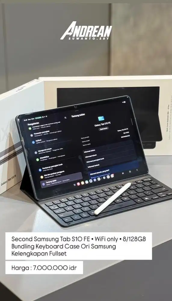 Second Samsung Tab S10 FE wifi 8/128gb + keyboard