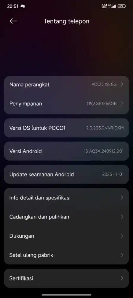 Di jual cepat poco X6 5G