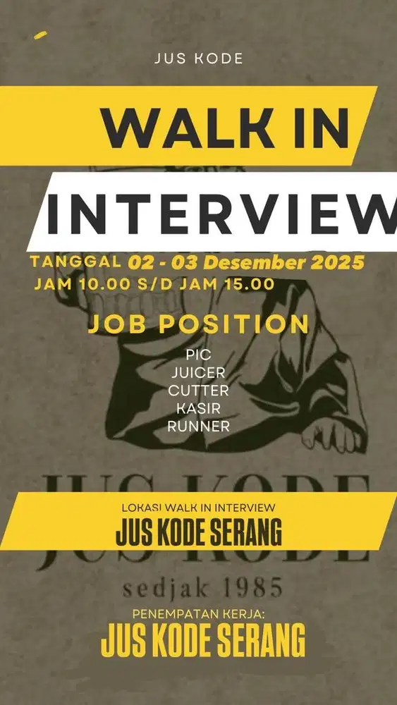 LOWONGAN JUS KODE SERANG