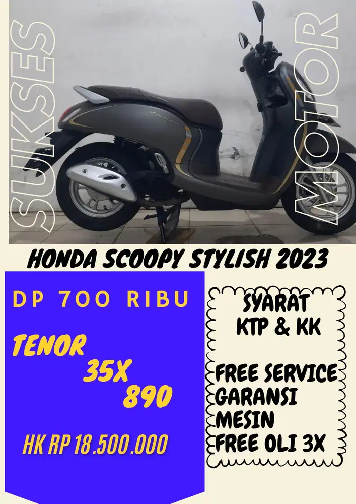 DP MURAH HONDA SCOOPY STYLISH DP 700 RIBU BISA CASH/KREDIT