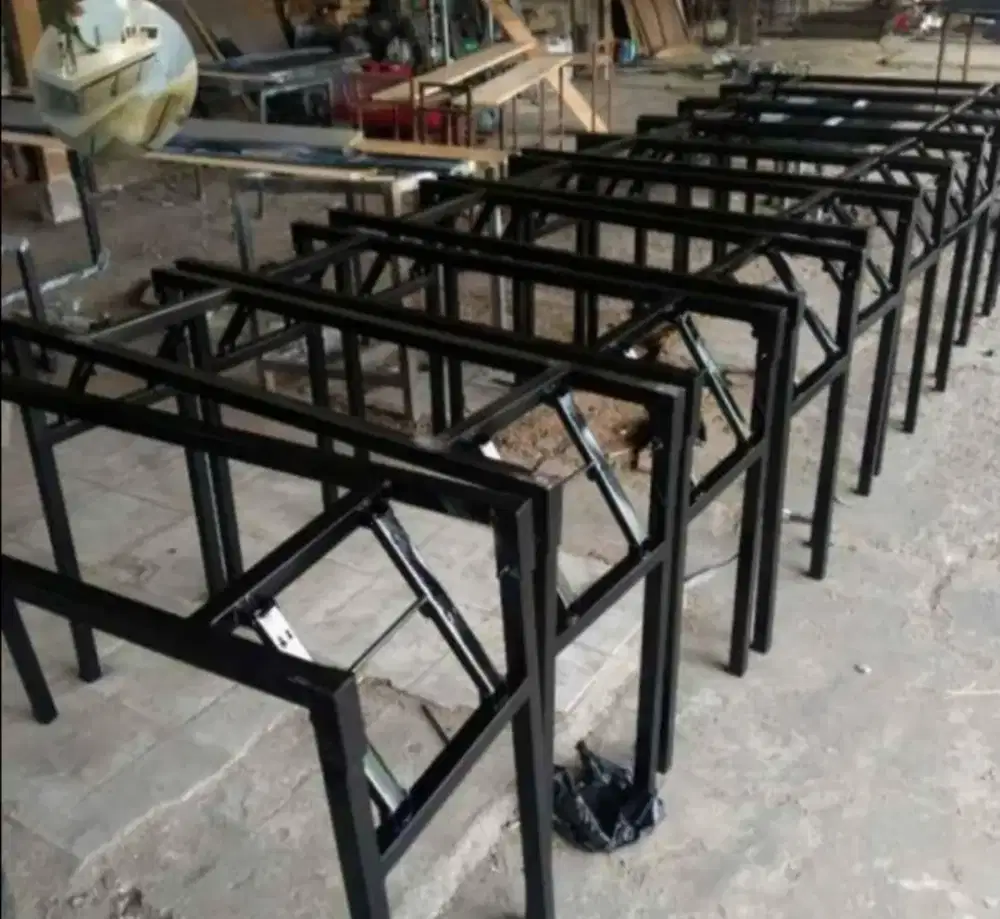 Jual frame atau rangka meja lipat sudah di lengkapi dengan pegas 4 pcs