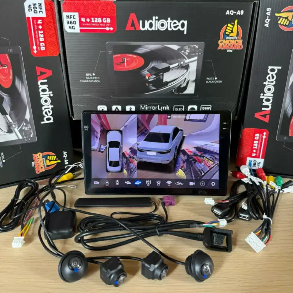 Ples pasang paket kamera 360 + head unit audioteq ram 4/128 sudah NFC