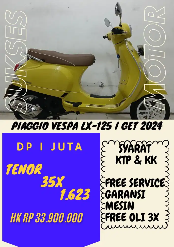 DP MURAH PIAGGIO VESPA LX-125 I GET DP 1 JUTA BISA CAAH/KREDIT