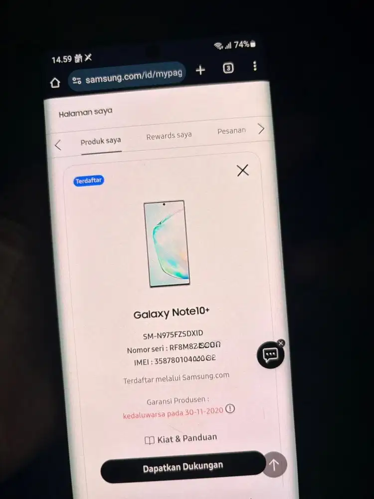 samsung note 10 plus 12/256gb sein resmi