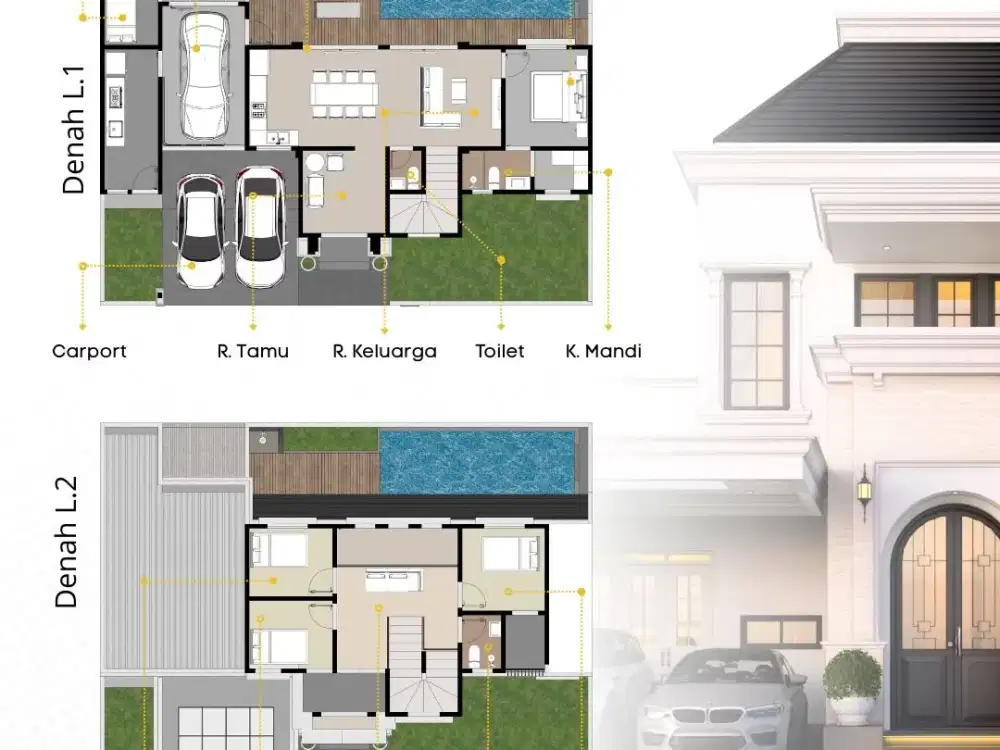 Hunian American Classic Lingkungan Ramai di Gamping Sleman