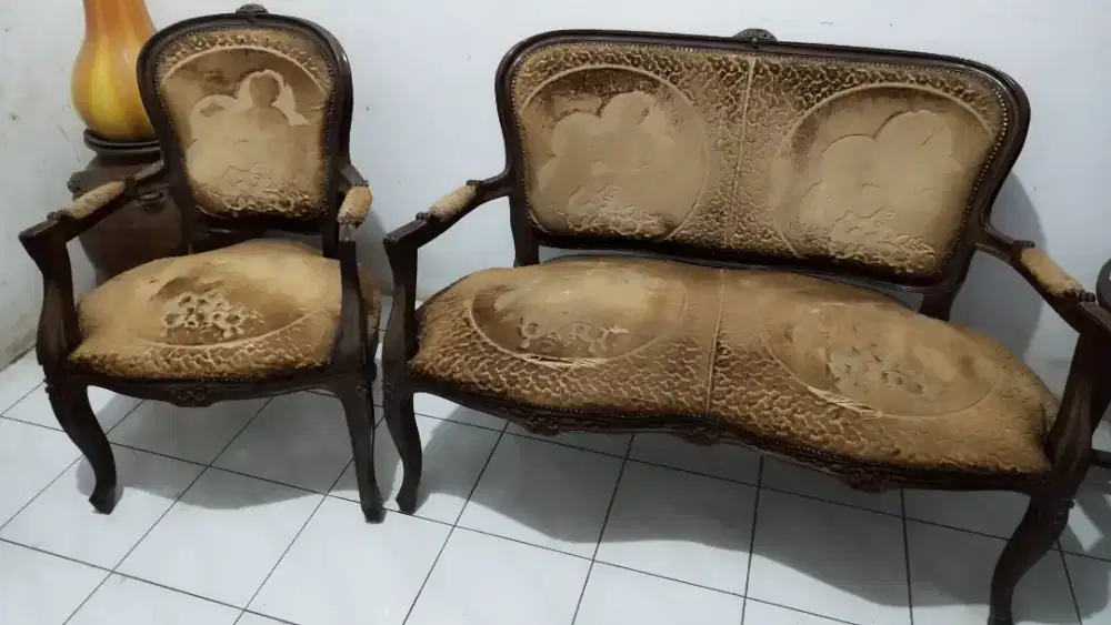 Kursi Jati Tua Bagus Buat Koleksi Bahan DiJamin kuat Kokoh Meja Marmer