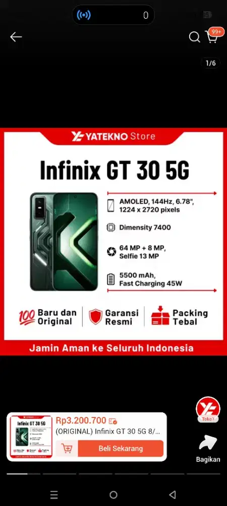 Jual cepat infinix gt 30 pro