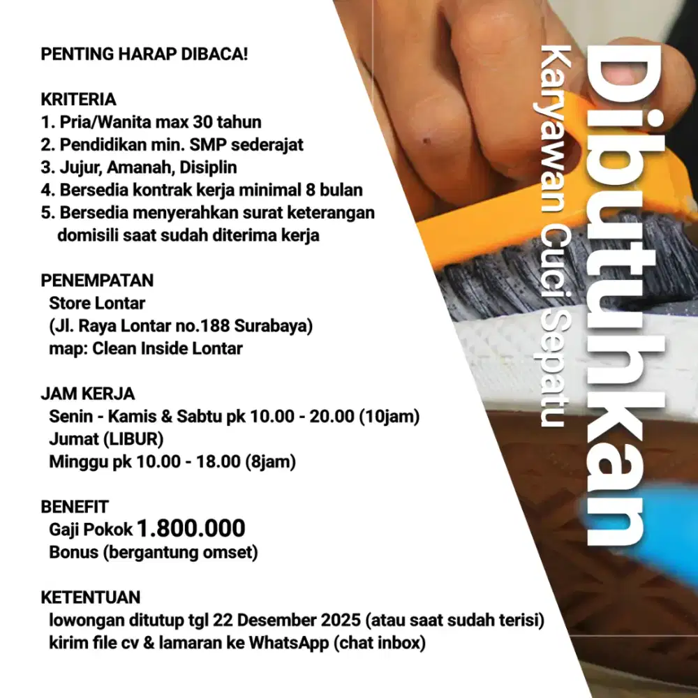 Karyawan Cuci Sepatu