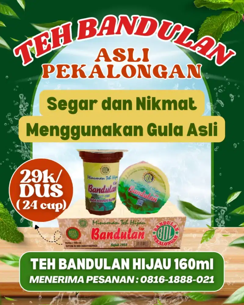 TEH BANDULAN CUP HIJAU 160ML