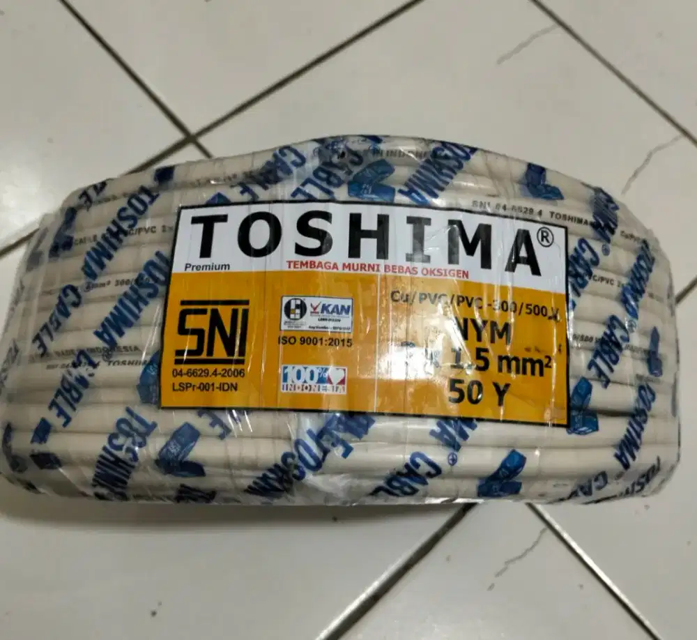 Kabel listrik full tembaga toshima