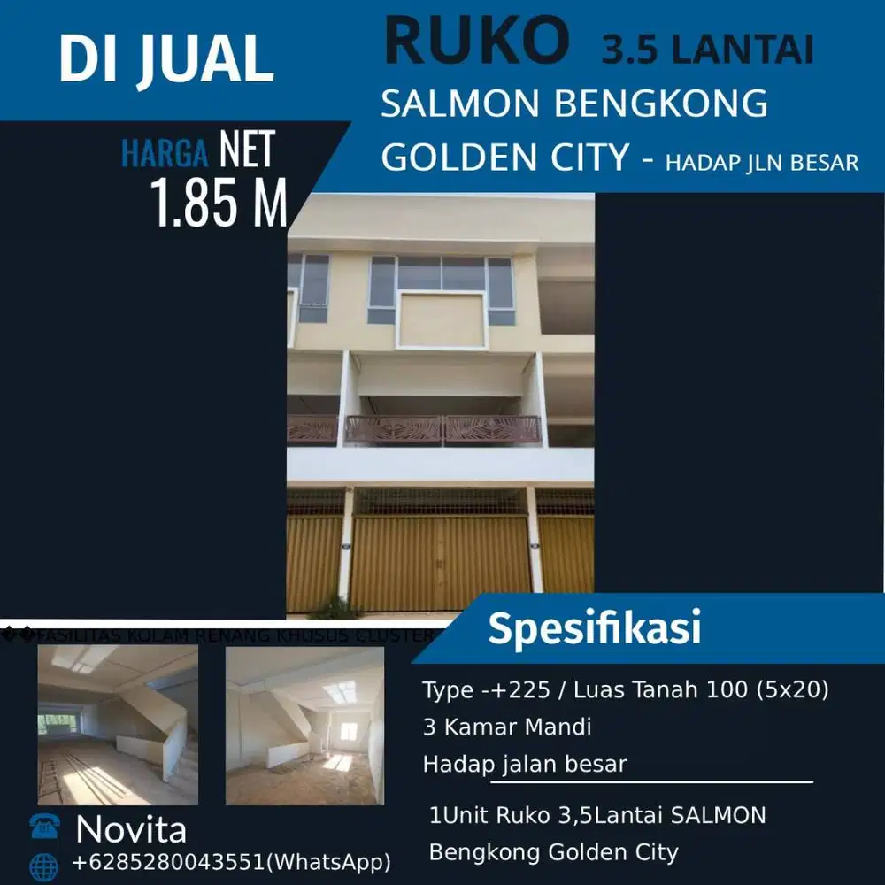 Ruko 3,5Lantai  SALMON Bengkong Golden City