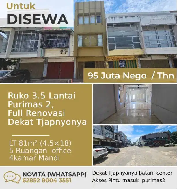 Ruko 3.5 Lantai, Purimas 2, Full Renovasi