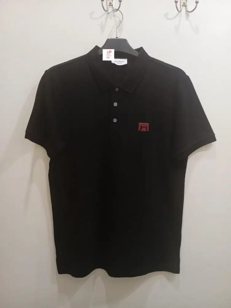 SALVATORE FERRAGAMO BLACK POLO SHIRT