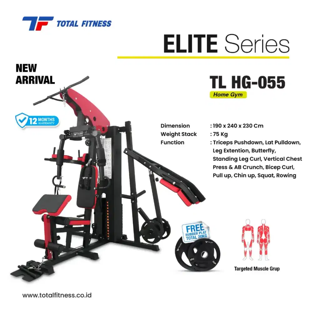 HOME GYM 3 SISI LENGKAP NEW TLHG - 055 SQUAD ALAT FITNESS