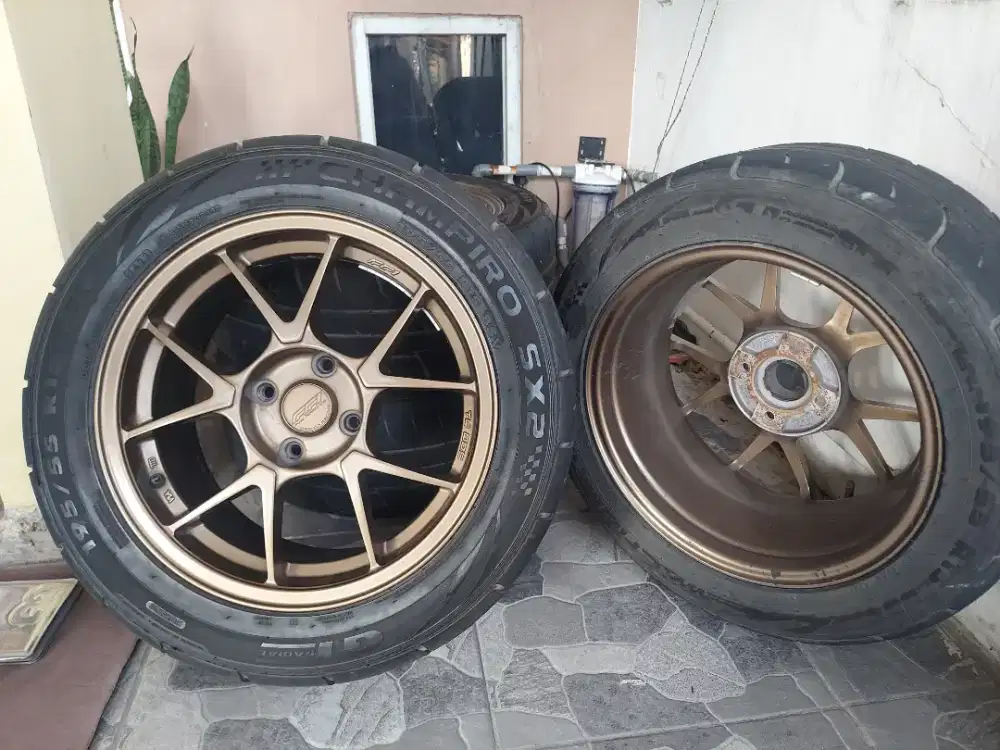 Velg Wedssport tc005 FF1 Ban Champiro SX2 195/55 R15 Tebal  Warna Asli