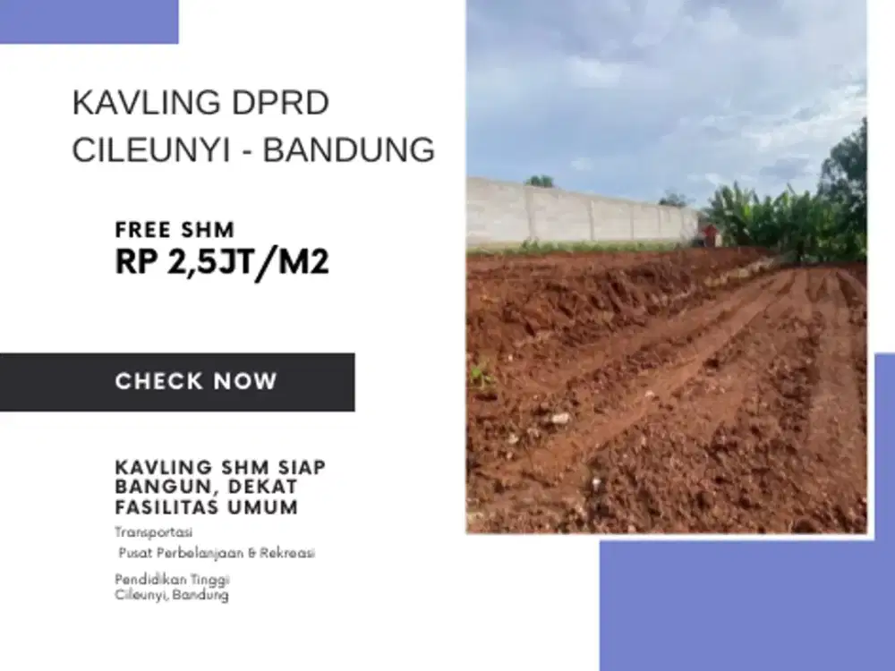 HARGA Rp 390 JUTA KHUSUS UNTUK YANG DEAL HARI INI! Kavling A2 156m²!