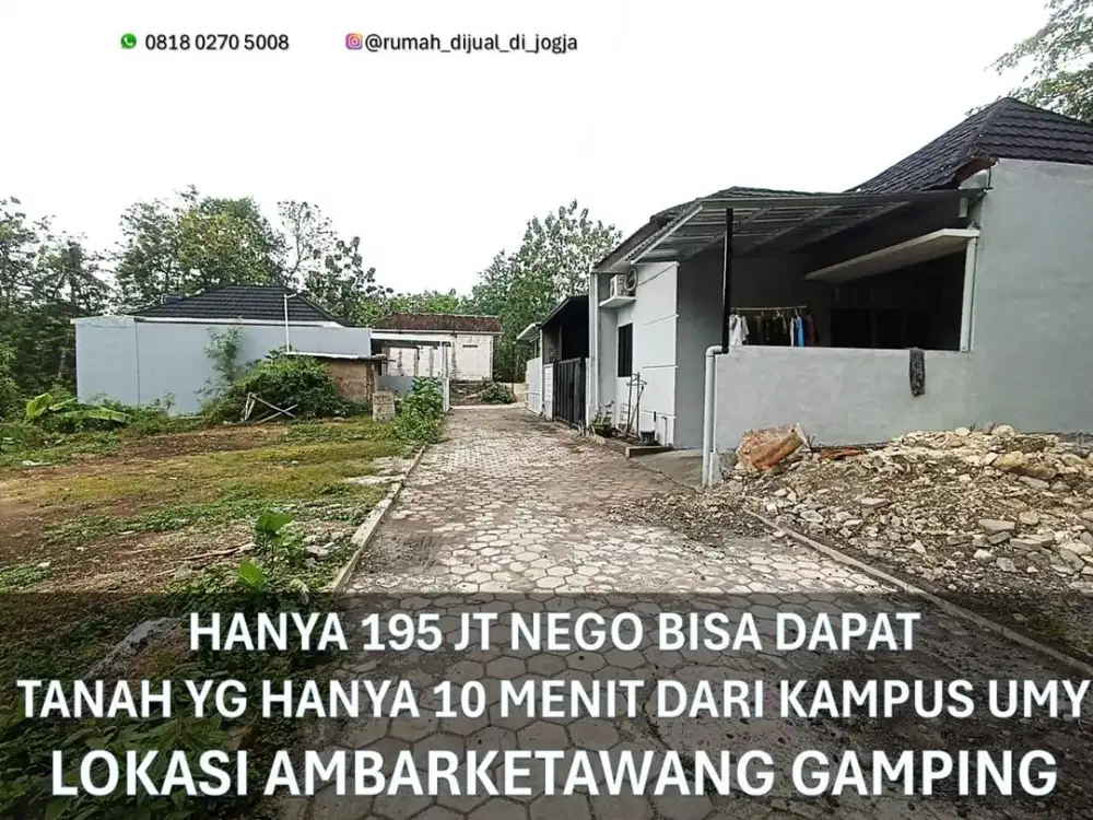 Tanah dekat Kampus UMY Strategis di Ambarketawang Sleman Siap Bangun