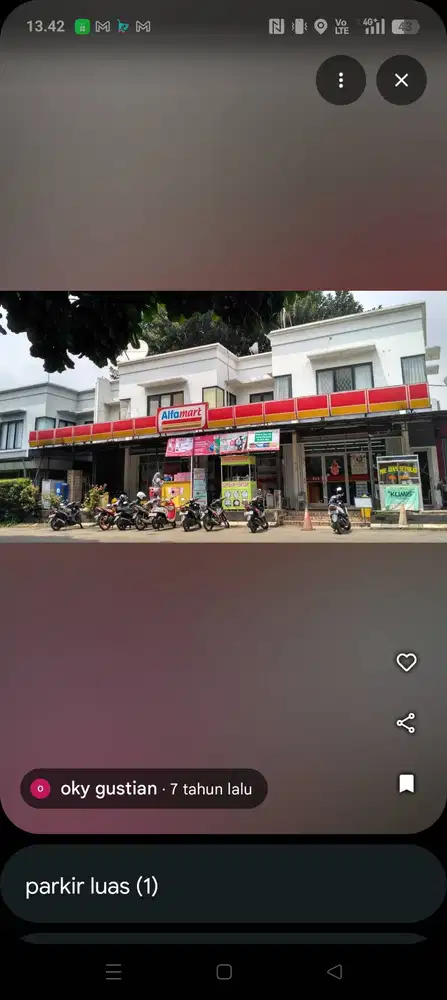 2 ruko Alfamart Rempoa Ciputat tangerang