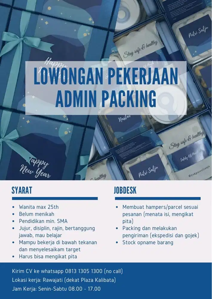 Lowongan Pekerjaan Loker Admin Packing Online Shop