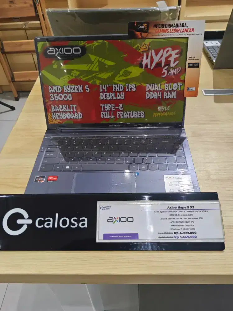 AXIOO HYPE 5 X3 RYZEN 5-3500U Ready warna pink dan grey