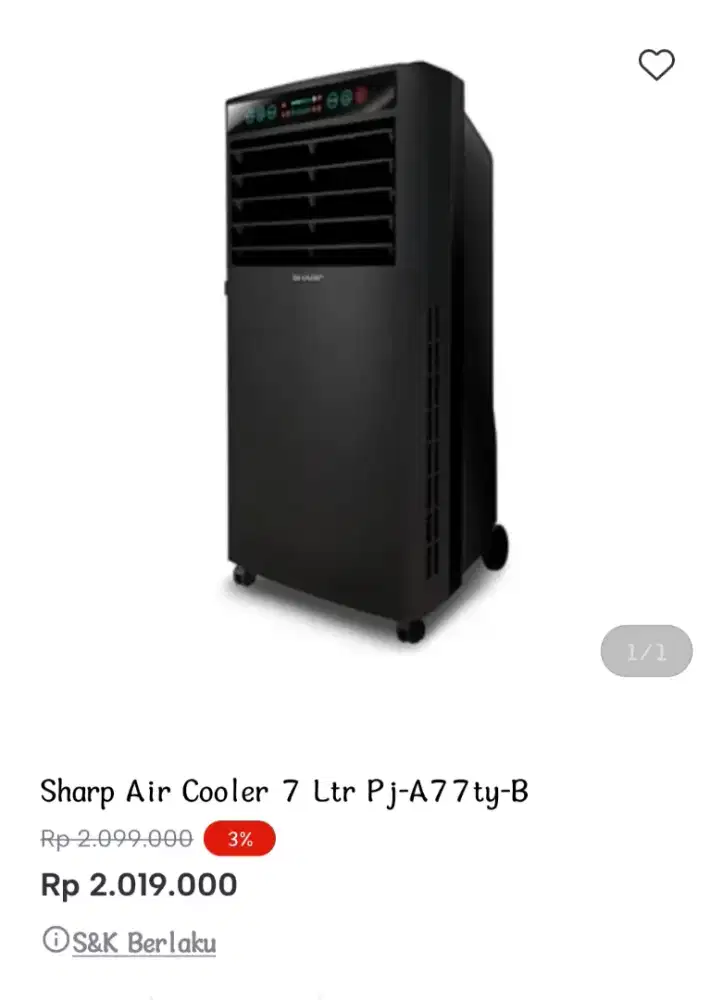 Sharp Air Cooler 7 Ltr Pj-A77ty-B