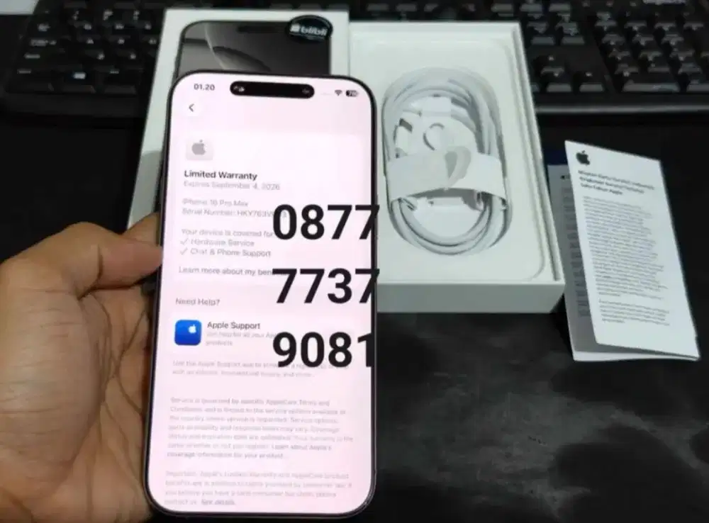 iPhone 16 Pro Max 256 GB Resmi Pemakaian 2 Bulan