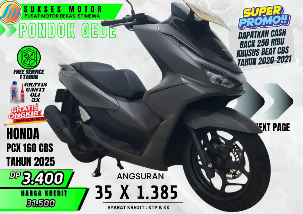 PCX 160 CBS TH 2025 CASH KREDIT DP MURAH ANGS RINGAN PROSES CEPAT
