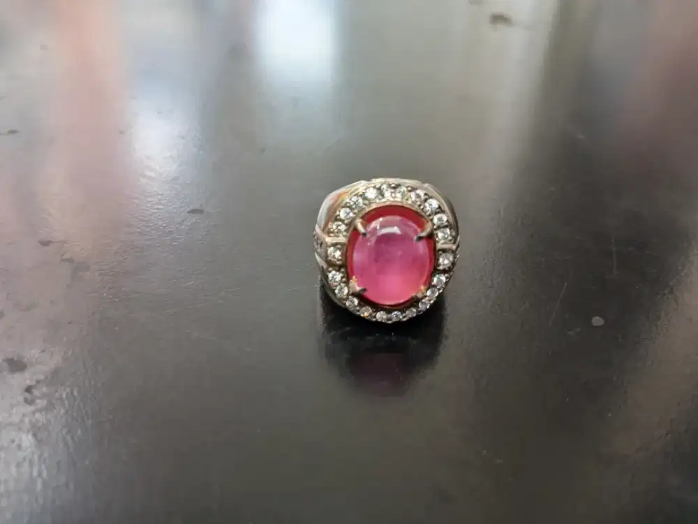 Ruby kristal ring perak