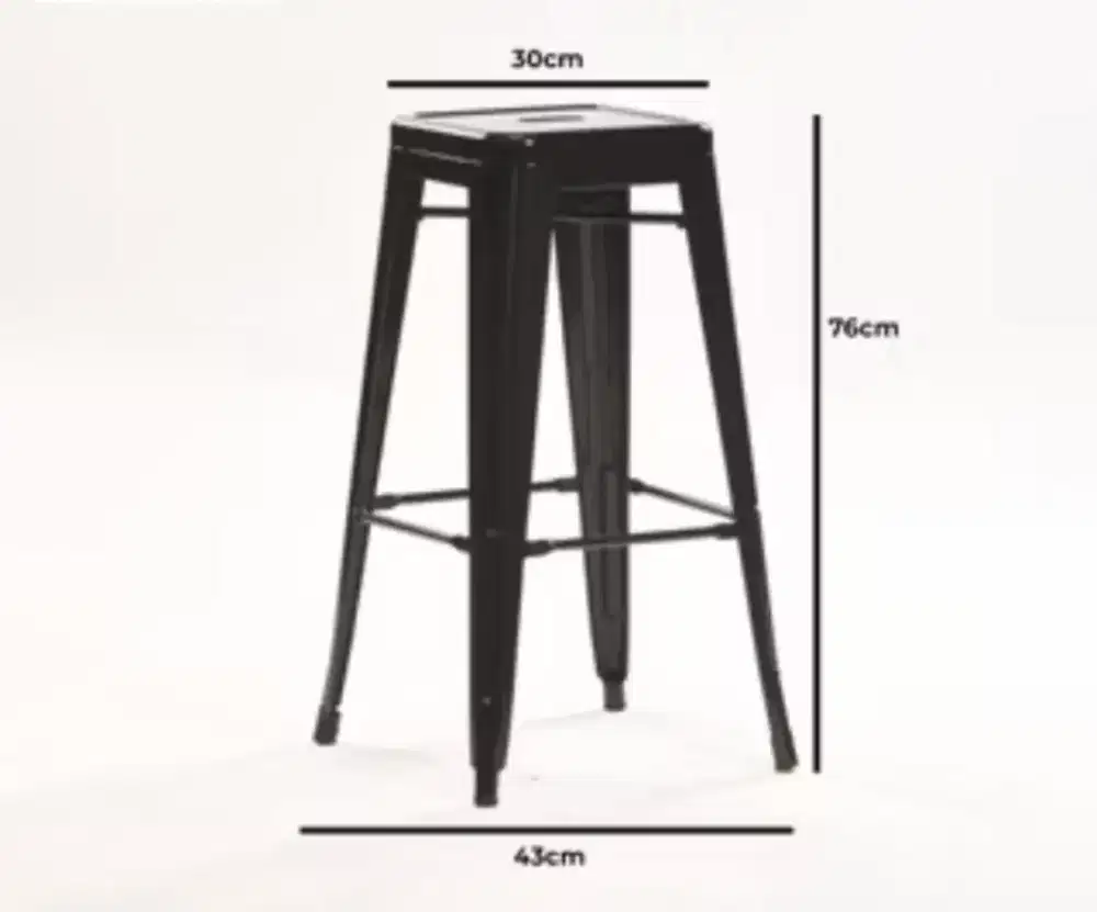 Kursi Bar besi 3 pcs ukuran Sesuai gambar