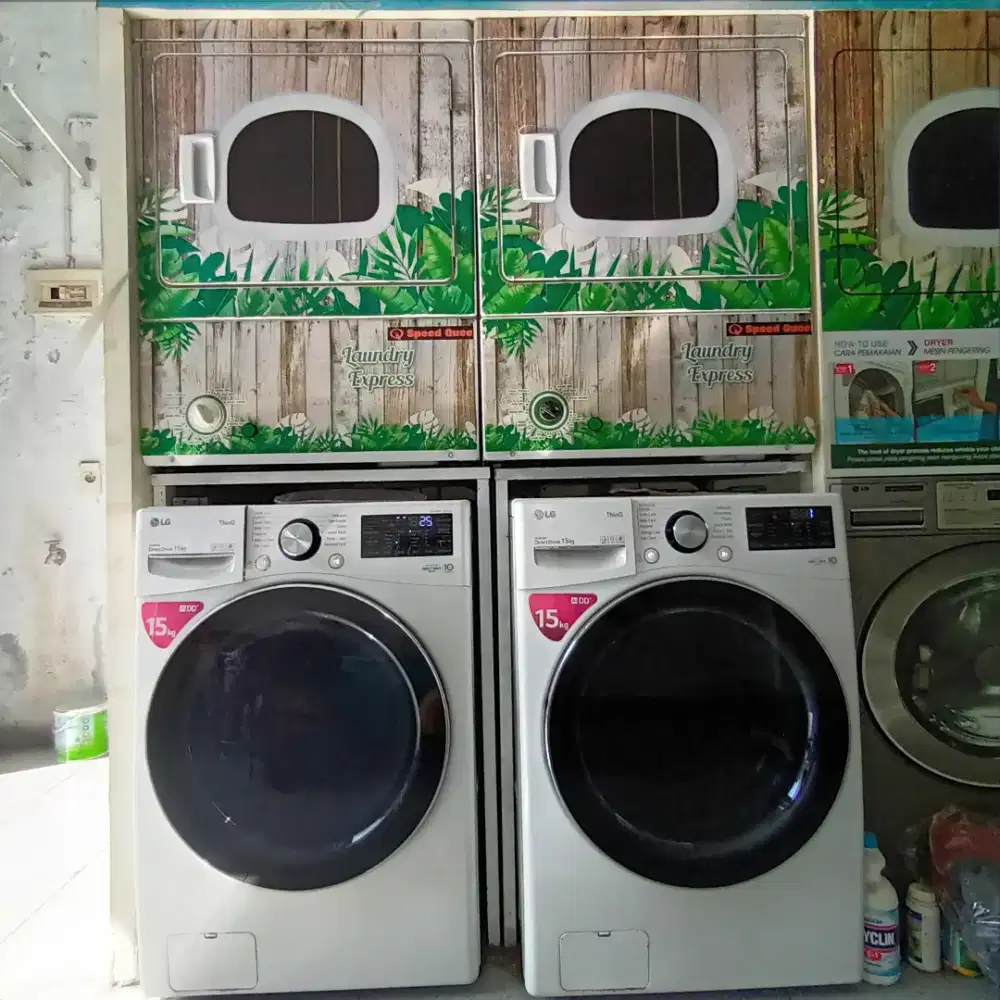 MESIN CUCI MERK LG 15KG DAN DRYER MERK SPEED QUEEN