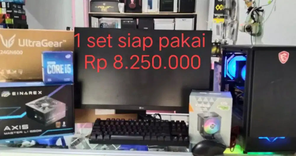 1 set PC gaming LED 24 in spek gahar dijamin gak nyesel