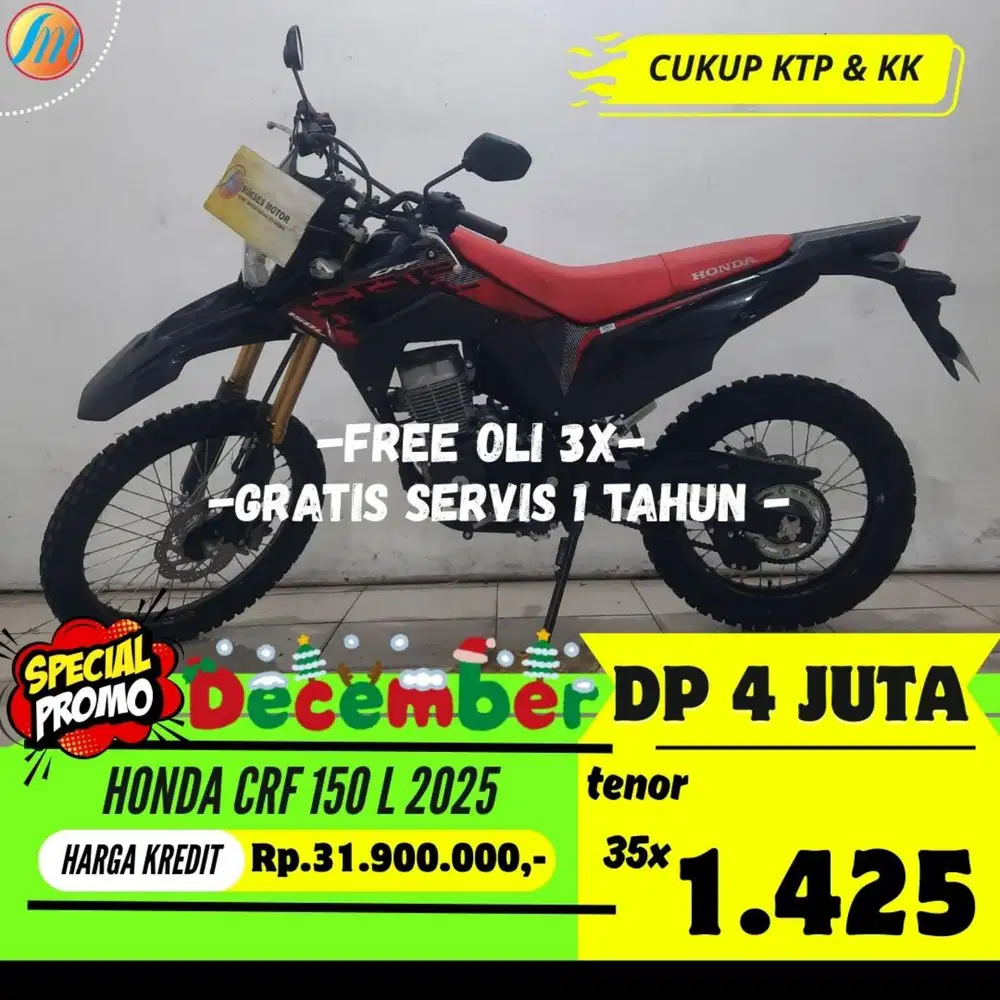 DP MURAH ANGSURAN TERJANGKAU KREDIT HONDA CRF 150 L 2025 BERGARANSI