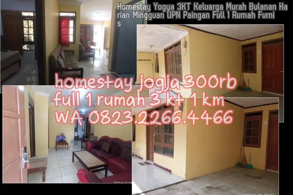Homestay Yogya 3KT Keluarga Murah Bulanan Harian Mingguan UPN Paingan