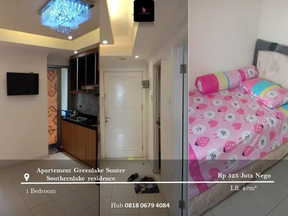 Dijual Apartement Greenlake Sunter Southernlake Residence High Floor 1BR Full Furnished