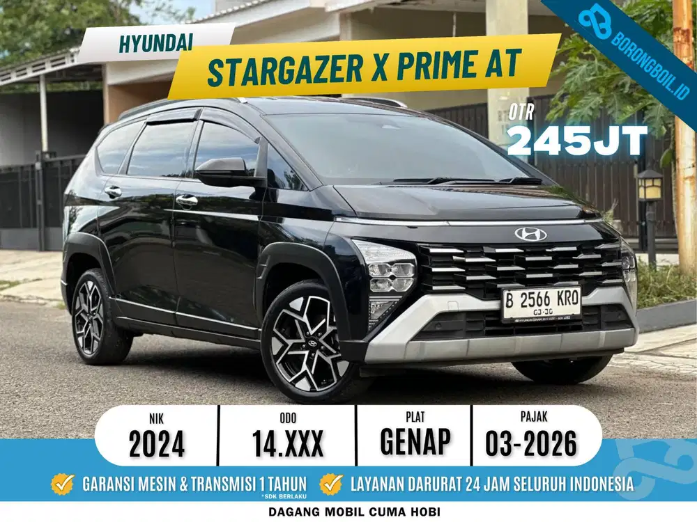 Hyundai Stargazer X Prime AT 2024/2025 Hitam Metalik - LOW KM RECORD