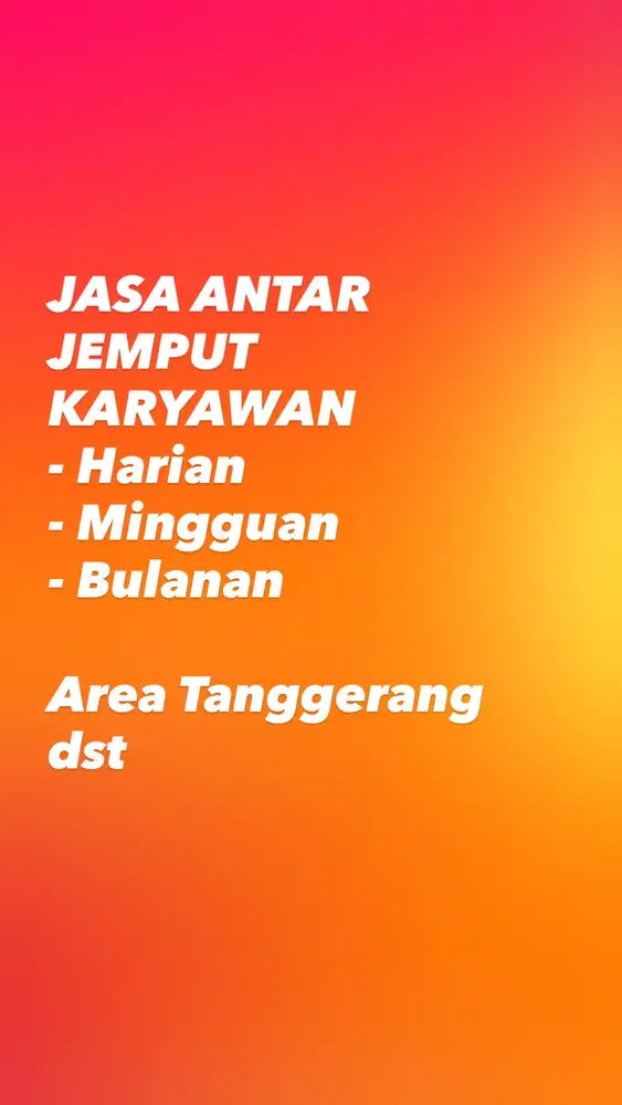 JASA ANTAR JEMPUT KARYAWAN AREA TANGGERANG