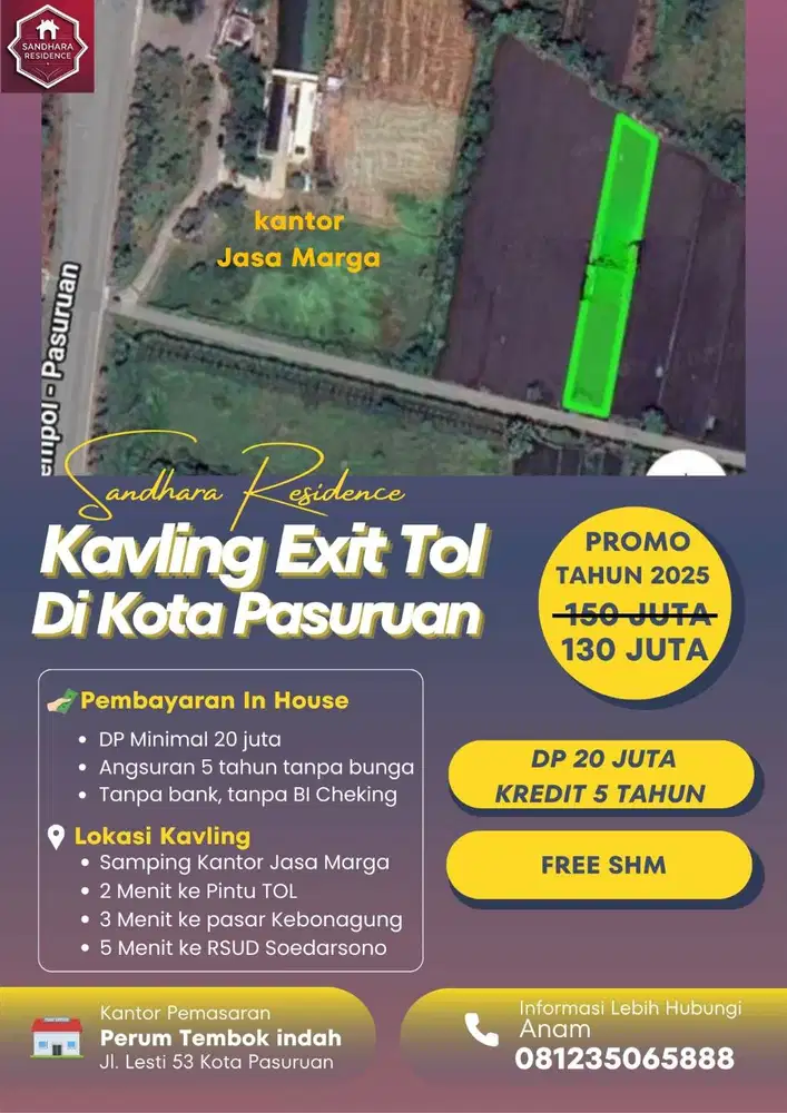 Tanah kavling exit tol kota pasuruan