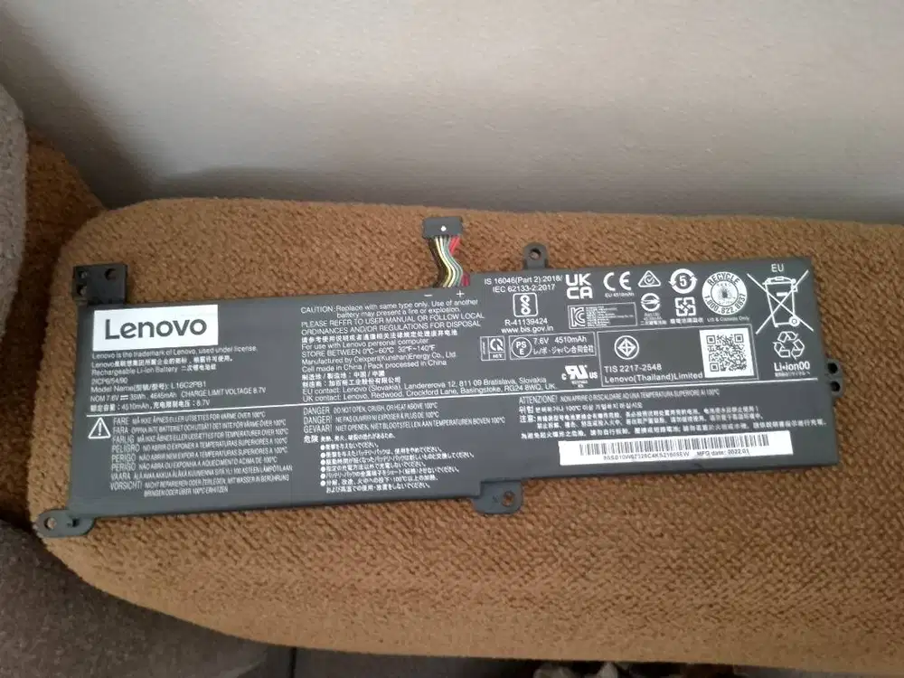 [JUAL CEPAT]  BATERAI LENOVO ORIGINAL BEKAS L16C2PB1 7.6V 4645mAh mura
